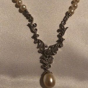 🌹Pearl and Diamond Necklace! Gorgeous